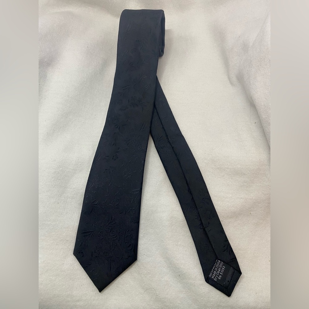 JF J.Ferrar Black Textured Tie